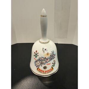 Vintage Nova Scotia Canada's Ocean Playground Ceramic Souvenir Porcelain Bell